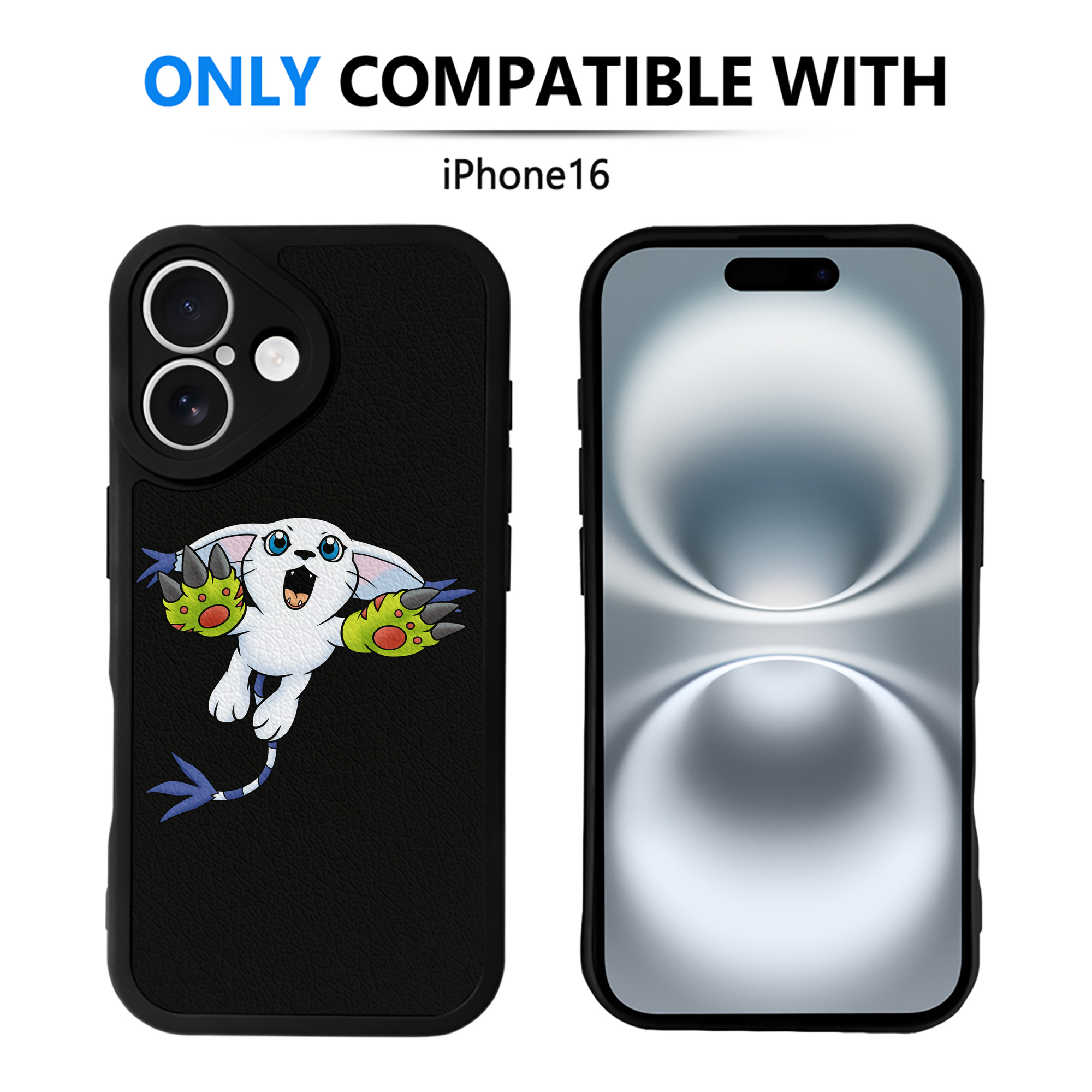 （画像用） Digimon デジタルモンスター/デジモン 【iPhone 16シリーズ対応】シリコンスマホケース（レザー調） 材質：シリコン